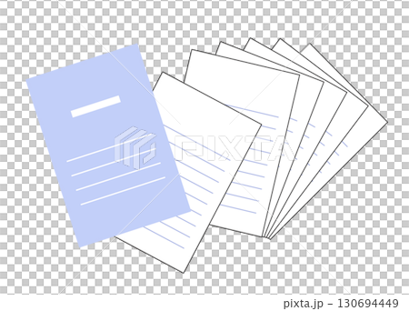 一組報告紙、信紙等。受商業和學習啟發的插圖。 130694449
