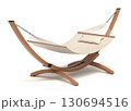 Hammock with wooden stand on white background - 3d illustration 130694516