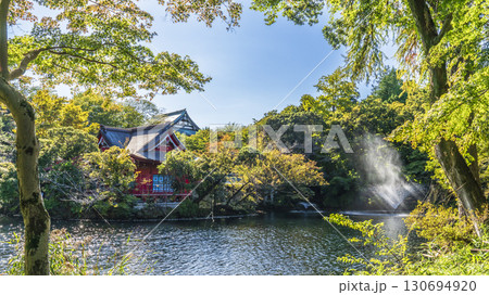 井の頭公園・井の頭池の風景 木々に囲まれた弁財天【東京都・武蔵野市-三鷹市】 井の頭公園・井の頭池の風景 木々に囲まれた弁財天【東京都・武蔵野市-三鷹市】 130694920