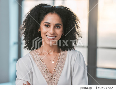 Business, confidence and portrait of woman with smile at HR department at corporate startup in Brazil. Leadership, female empowerment and company management, happy manager in human resources office. Business, confidence and portrait of woman with smile at HR department at corporate startup in Brazil. Leadership, female empowerment and company management, happy manager in human resources office. 130695782