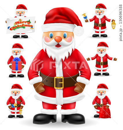 santa claus person character new year and christmas celebration cartoon stock vector illustration 130696388