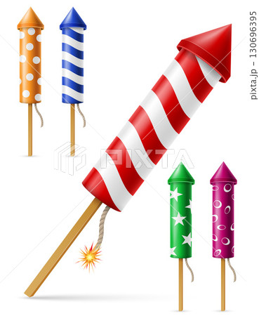 celebration holiday rocket salute cartoon stock vector illustration 130696395