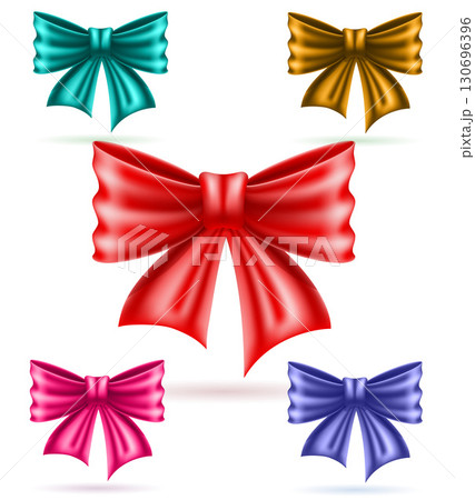 satin bow for gift or decorations cartoon stock vector illustration 130696396