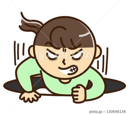穴から這い上がる女性 130698136
