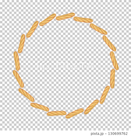 法國麵包圓形裝飾框插畫 130699762