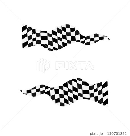 Checkered Racing Flags Waving Black and White Race Finish Signals free vector illustration 130701222