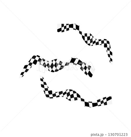 Checkered Racing Flags Waving Black and White Race Finish Signals free vector illustration 130701223