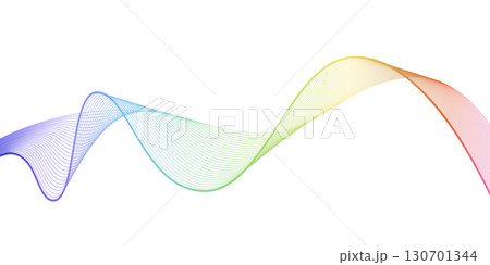 Color abstract waves background. Rainbow curve lines vector illustration isolated on white. Luxury colorful swirl pattern. Elegant modern fashion design element Color abstract waves background. Rainbow curve lines vector illustration isolated on white. Luxury colorful swirl pattern. Elegant modern fashion design element 130701344