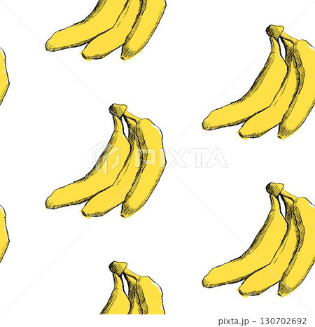 Seamless pattern with tropical bananas. Graphic Vector illustration. Seamless pattern with tropical bananas. Graphic Vector illustration. 130702692