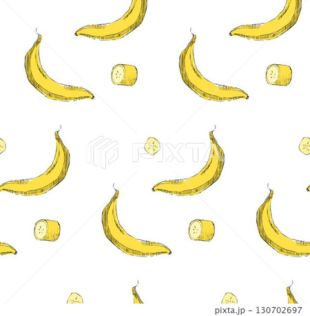 seamless vector pattern with bananas and slices in graphic for banners, cards, flyers, social media wallpapers, etc. 130702697