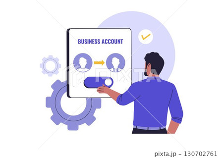 Illustration of Business Profile Switch and Professional Account Management Illustration of Business Profile Switch and Professional Account Management 130702761