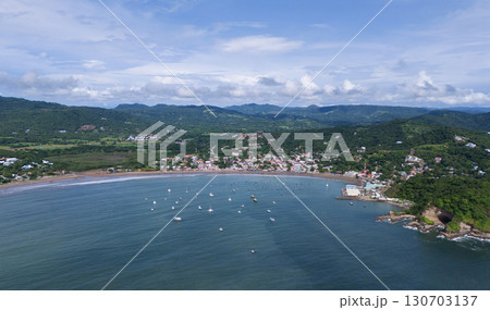 Wide panorama of bay In San juan Del Sur Wide panorama of bay In San juan Del Sur 130703137