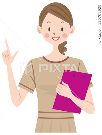 説明する看護師のイラスト　化粧品の販売員　エステシャン 130703929