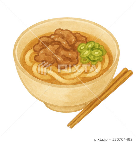 肉うどんのイラスト 130704492