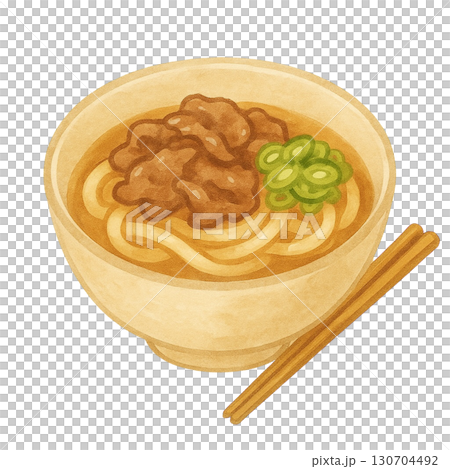 肉うどんのイラスト 130704492