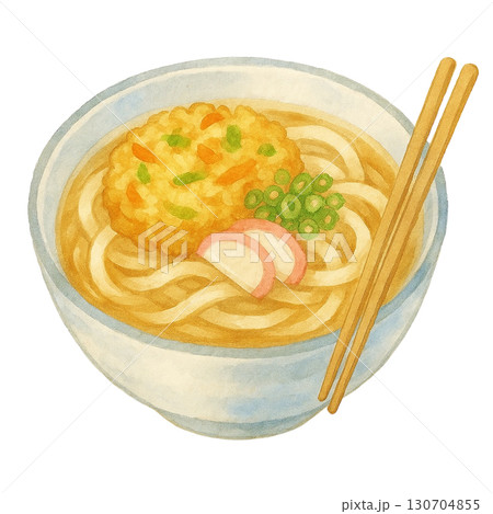 かき揚げうどんのイラスト かき揚げうどんのイラスト 130704855