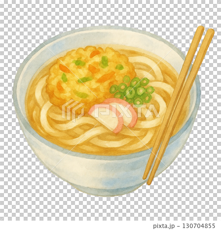 かき揚げうどんのイラスト かき揚げうどんのイラスト 130704855