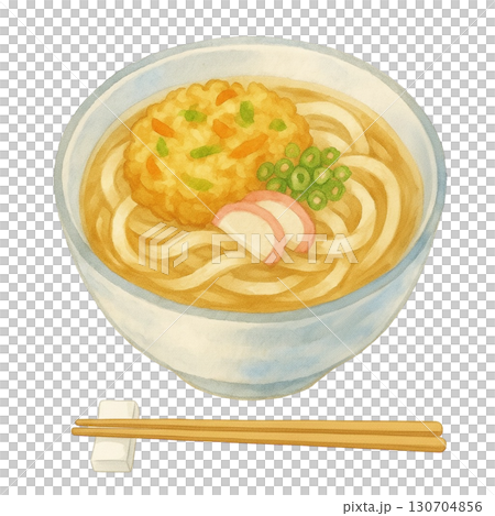 かき揚げうどんのイラスト/タイプ2 かき揚げうどんのイラスト/タイプ2 130704856