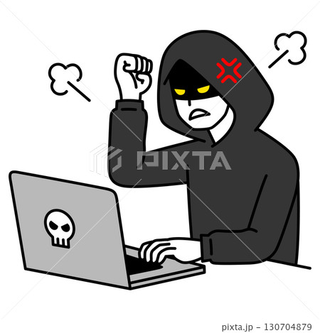 怒って攻撃的になるハッカー 怒って攻撃的になるハッカー 130704879