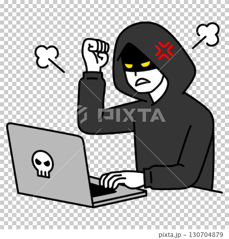 怒って攻撃的になるハッカー 怒って攻撃的になるハッカー 130704879