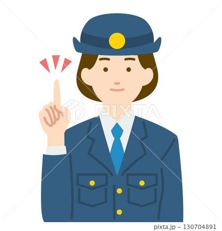 女性警察官の指差しイラスト 130704891