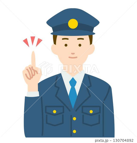 男性警察官の指差しイラスト 130704892