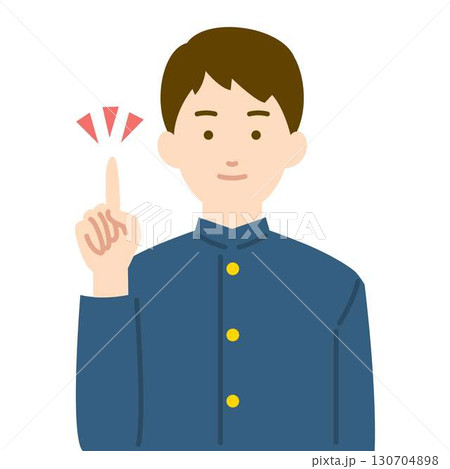 男子学生の指差しイラスト 男子学生の指差しイラスト 130704898