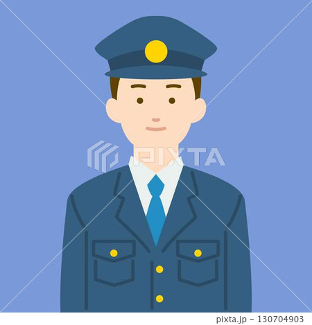 男性警察官の正面イラスト 130704903