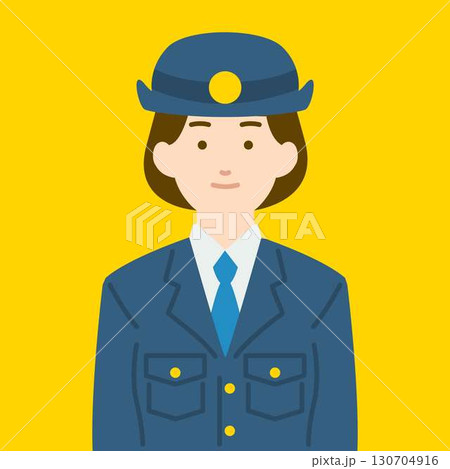 女性警察官の正面イラスト 130704916