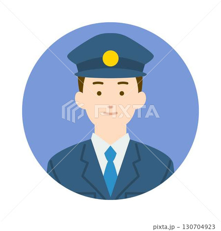 男性警察官の正面イラスト 130704923