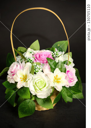 Stunning Handmade Soap Bouquets Shaped as Flowers and Berries on a Black Background, Perfect for Unique Gifts and Home Decor 130705110