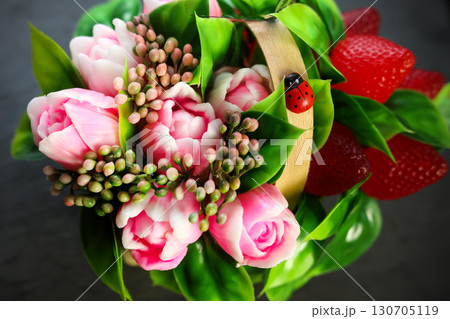 Stunning Handmade Soap Bouquets Shaped as Flowers and Berries on a Black Background, Perfect for Unique Gifts and Home Decor Stunning Handmade Soap Bouquets Shaped as Flowers and Berries on a Black Background, Perfect for Unique Gifts and Home Decor 130705119