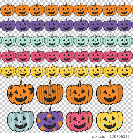 南瓜燈彩色圖案套裝 130706232