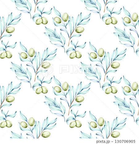 Explore olives and olive oil in a seamless pattern background showcasing watercolor illustrations inspired by Italian cuisine and natures beauty perfect as wallpaper for a kitchen or dining area Explore olives and olive oil in a seamless pattern background showcasing watercolor illustrations inspired by Italian cuisine and natures beauty perfect as wallpaper for a kitchen or dining area 130706905