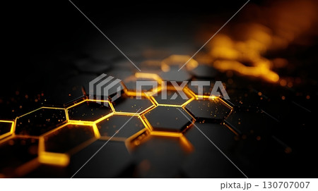 abstract hexagonal glowing grid 130707007