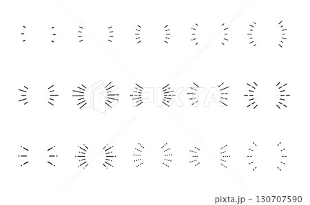 両サイドサンバースト光線フレーム ベクター素材 130707590