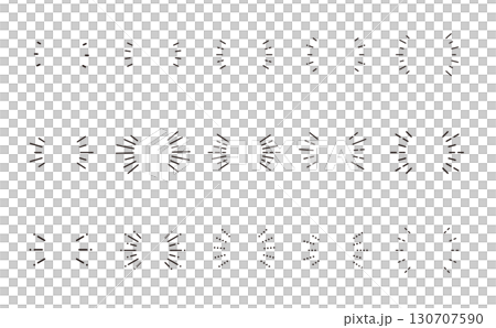 両サイドサンバースト光線フレーム ベクター素材 130707590