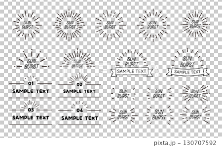 旭日射線框架變化集向量素材 130707592