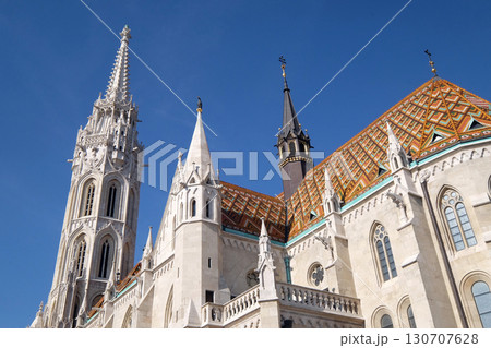 Church of St. Matthias near the fisherman bastion in Budapest, Hungary 130707628