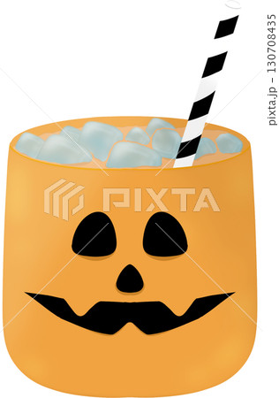 cocktail with ice cream icon, cartoon style 130708435