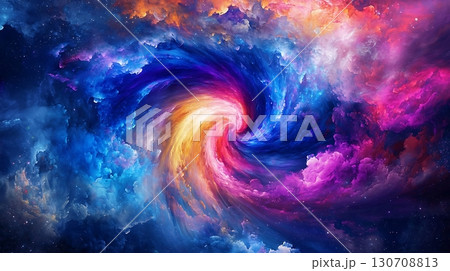 A colorful swirl of clouds in the sky 130708813