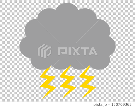 閃電與雨雲插畫素材2 閃電與雨雲插畫素材2 130709363