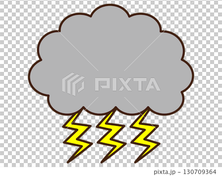 Illustration material of lightning and rain clouds 130709364