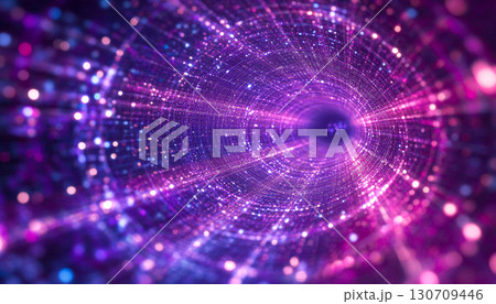 A vibrant, futuristic tunnel with glowing pink and blue lights creates a sense of depth and motion, resembling a sci-fi wormhole or digital data stream. A vibrant, futuristic tunnel with glowing pink and blue lights creates a sense of depth and motion, resembling a sci-fi wormhole or digital data stream. 130709446