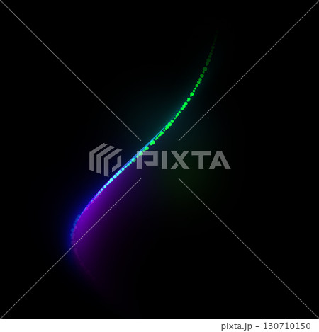 Abstract colorful glowing curve on a black background, vibrant light effect 130710150
