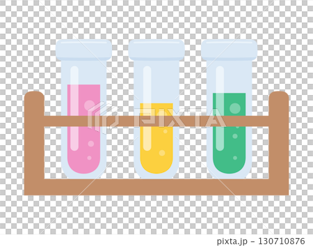 試管架上排列的試管插圖 130710876
