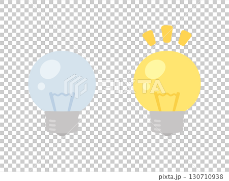 可愛的燈泡亮和滅插圖素材 可愛的燈泡亮和滅插圖素材 130710938