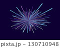 Dynamic burst of colorful rays on a dark starry background 130710948