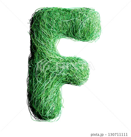 Eco Letter A Made of Green Grass Threads 130711111