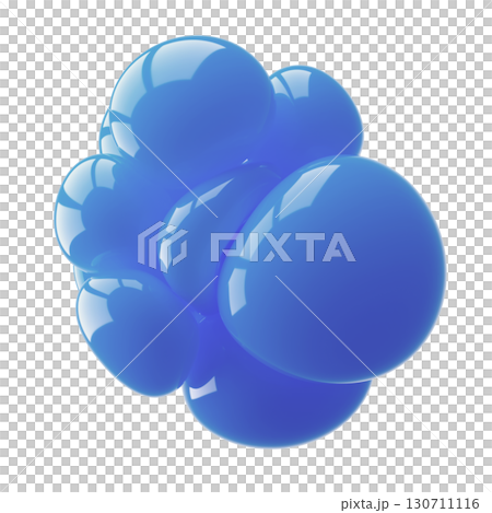 Abstract Blue Geometric Shape with Glossy Finish on White Background 130711116